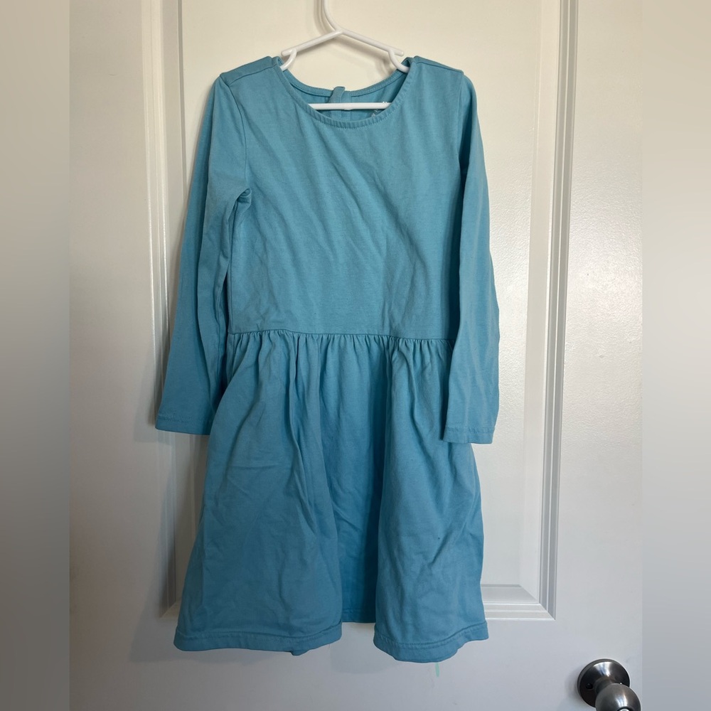 Primary Sky Blue Casual Kids Dress